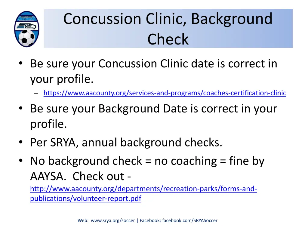 concussion clinic background check