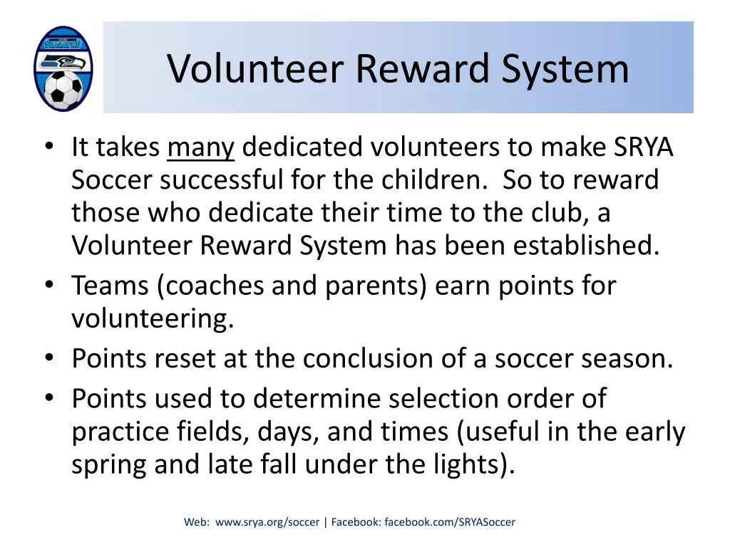 volunteer reward system