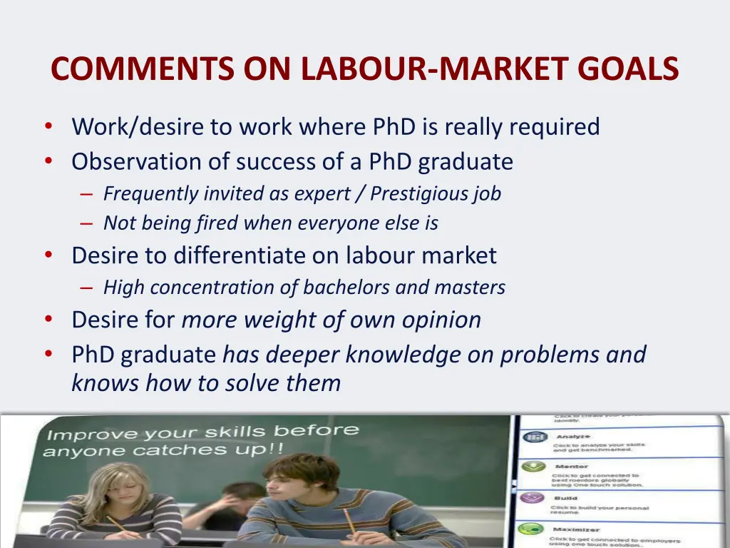 comments on labour market goals