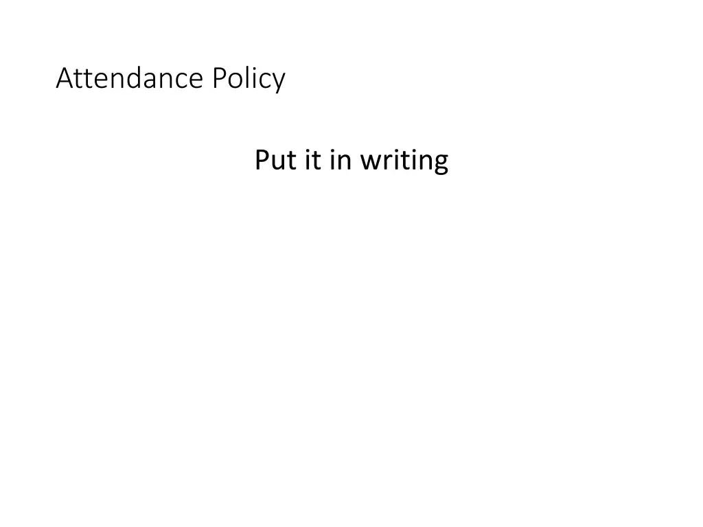 attendance policy