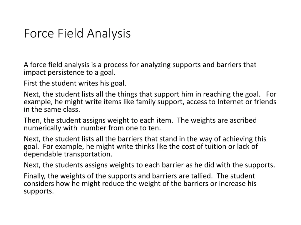 force field analysis