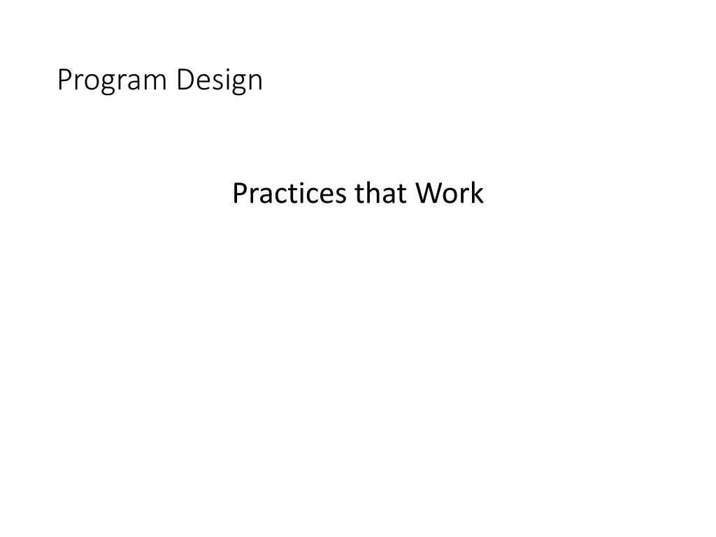 program design