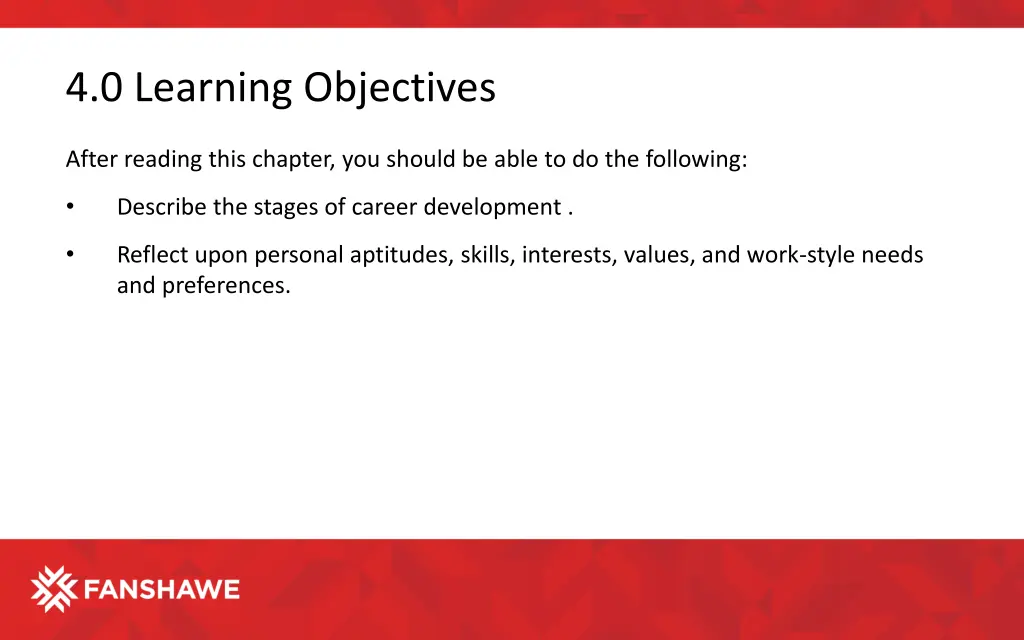 4 0 learning objectives