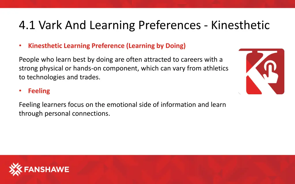 4 1 vark and learning preferences kinesthetic