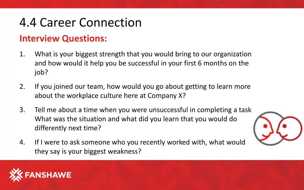 4 4 career connection interview questions