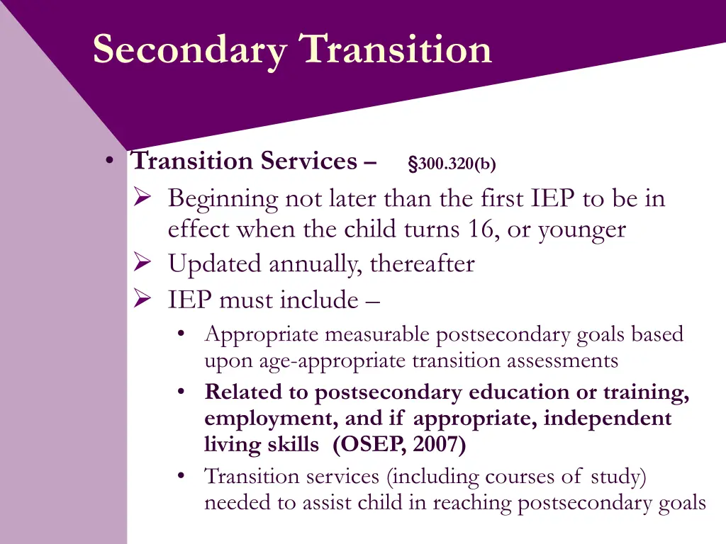 secondary transition 1