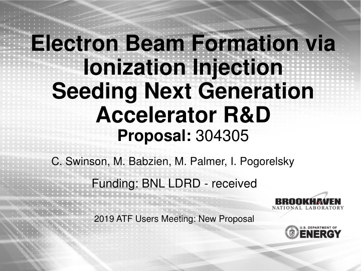 electron beam formation via ionization injection