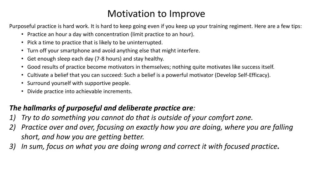 motivation to improve