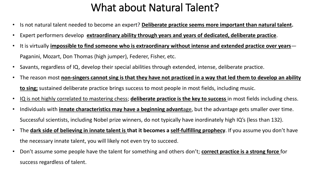 what about natural talent what about natural