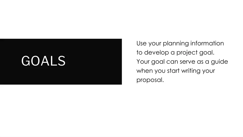 use your planning information to develop