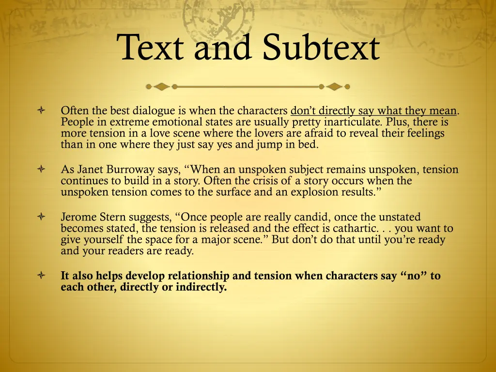 text and subtext