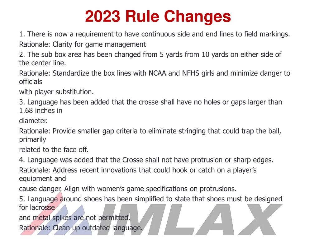 2023 rule changes