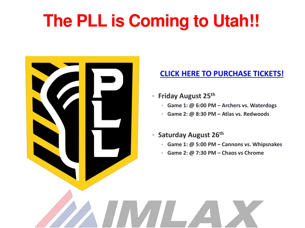 the pll is coming to utah