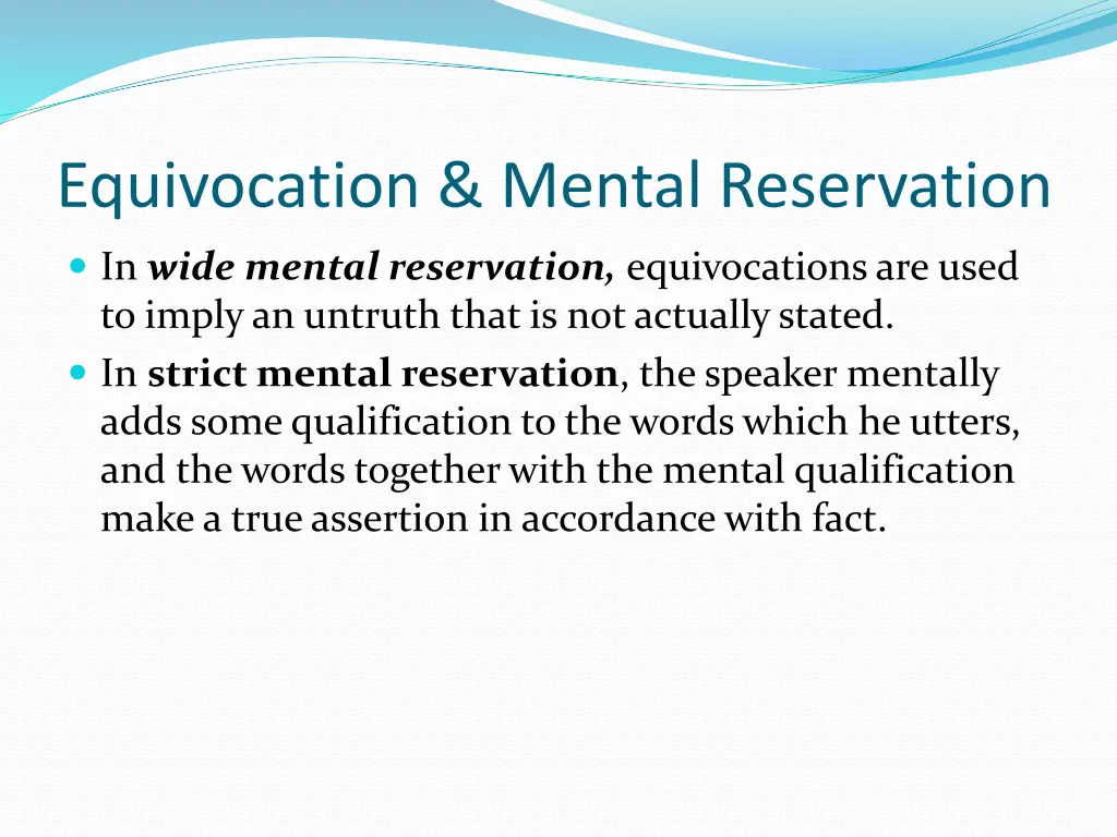 equivocation mental reservation 1