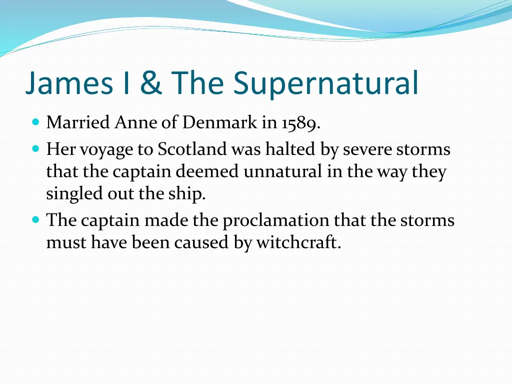 james i the supernatural