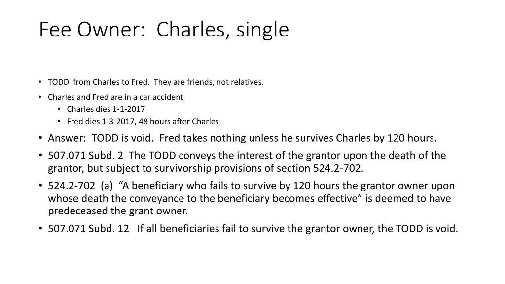 fee owner charles single