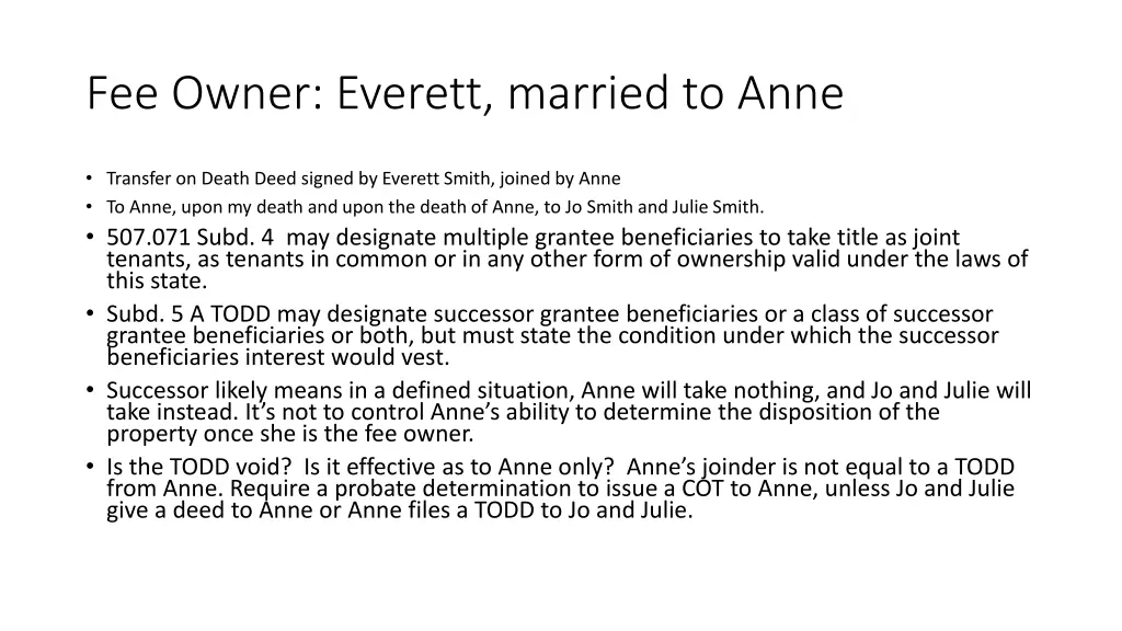 fee owner everett married to anne