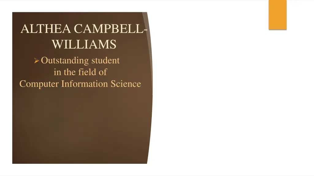 althea campbell williams outstanding student