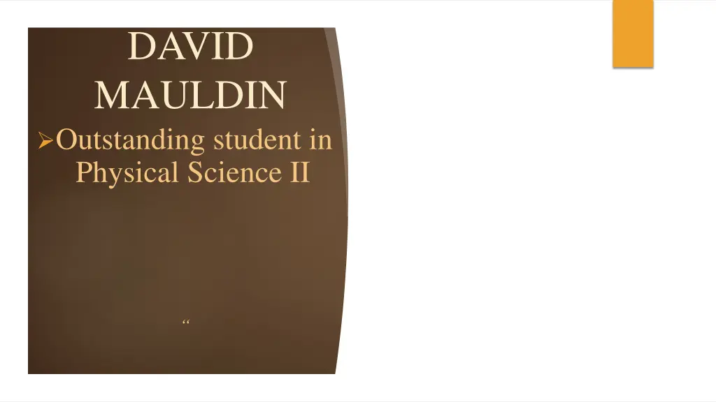 david mauldin outstanding student in physical