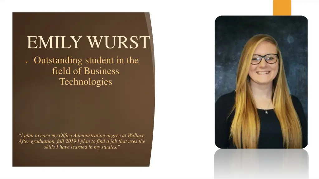 emily wurst outstanding student in the field