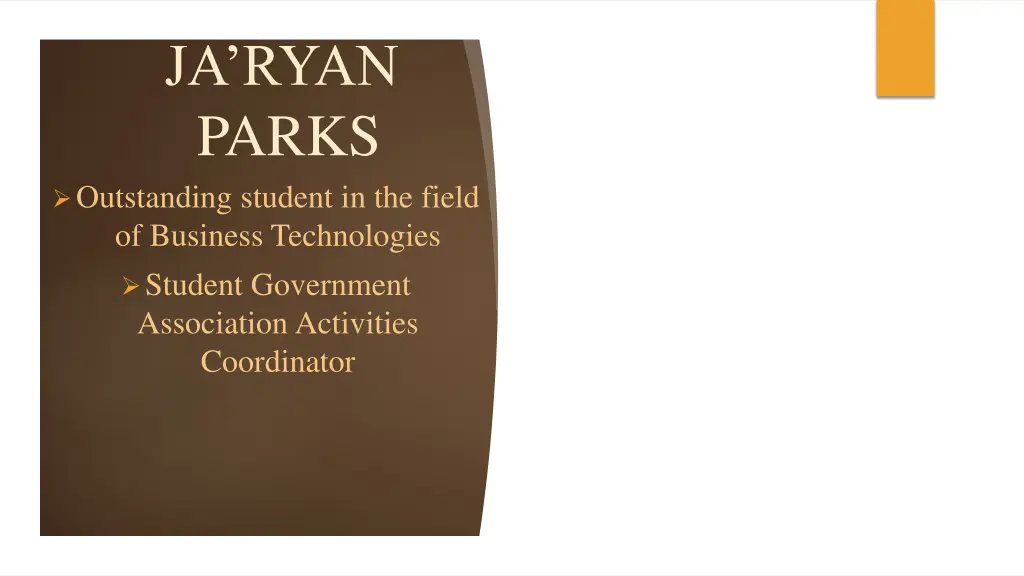 ja ryan parks outstanding student in the field