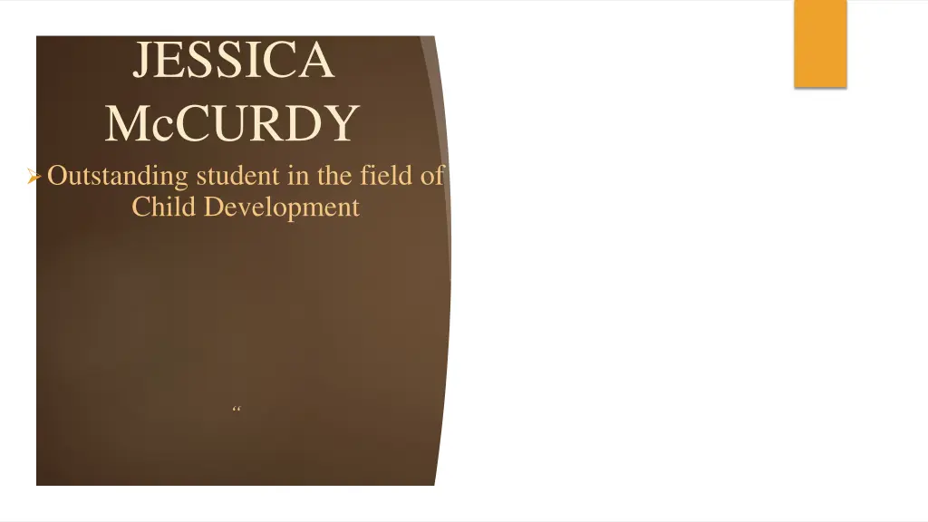 jessica mccurdy outstanding student in the field