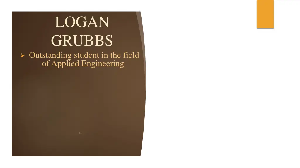 logan grubbs outstanding student in the field