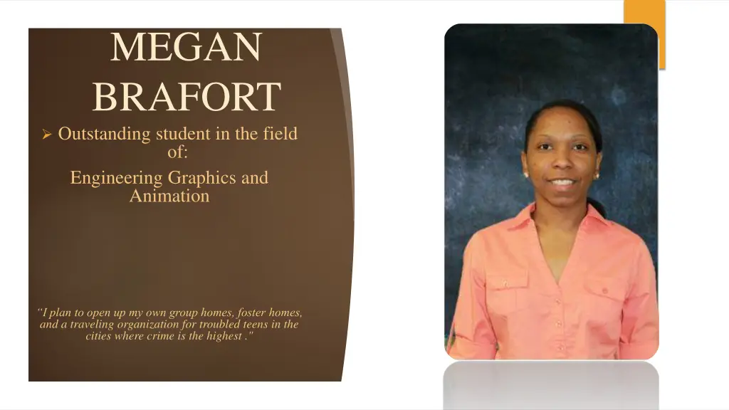 megan brafort outstanding student in the field