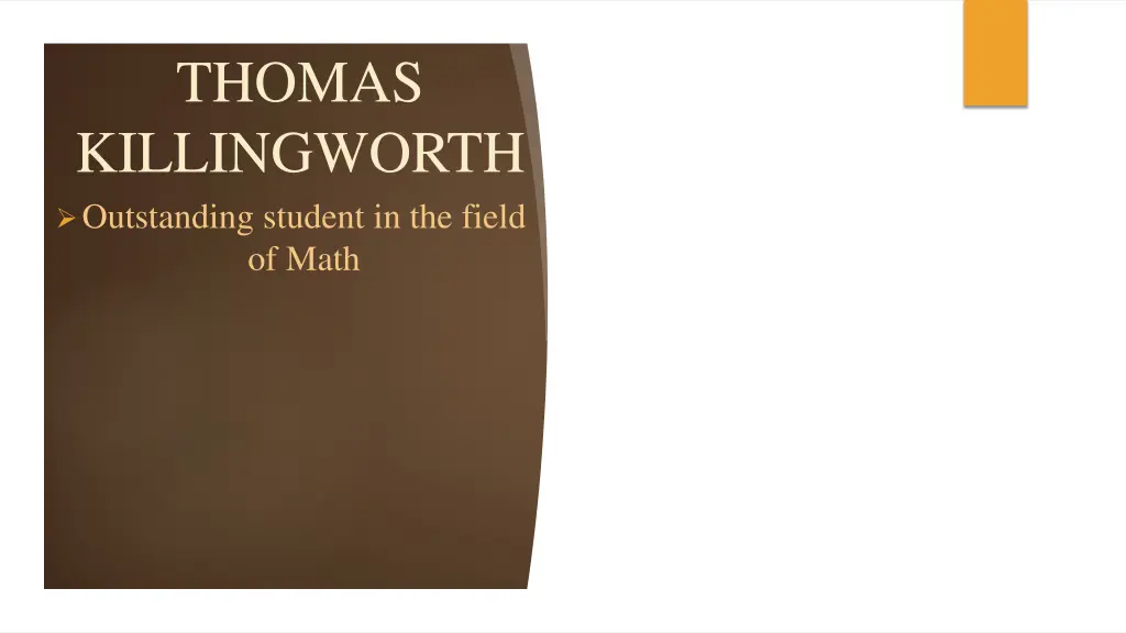 thomas killingworth outstanding student