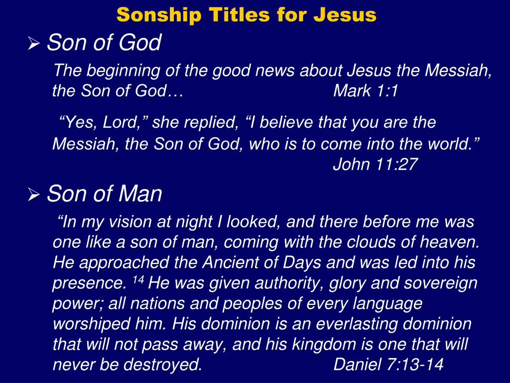 sonship titles for jesus son of god the beginning