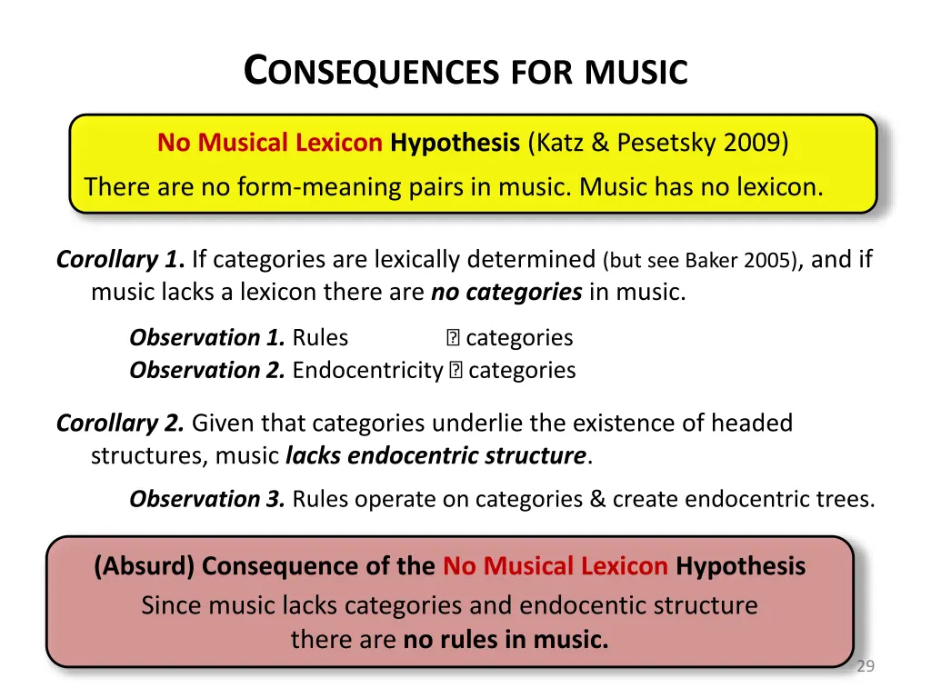 c onsequences for music 1