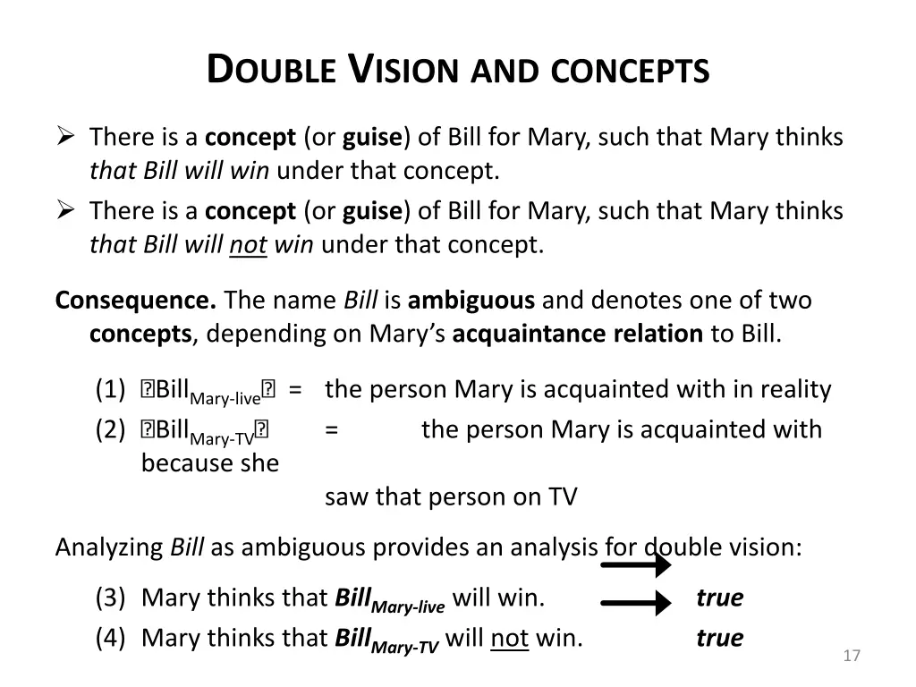 d ouble v ision and concepts