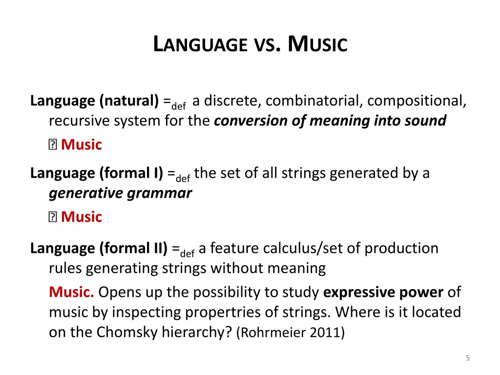 l anguage vs m usic