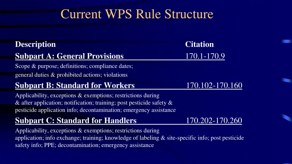 current wps rule structure