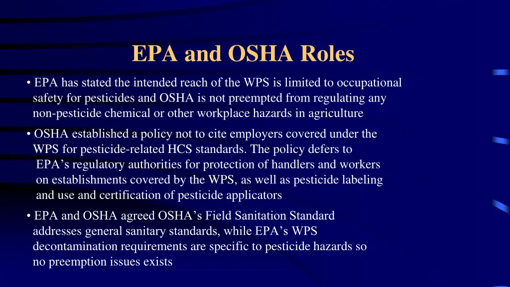 epa and osha roles