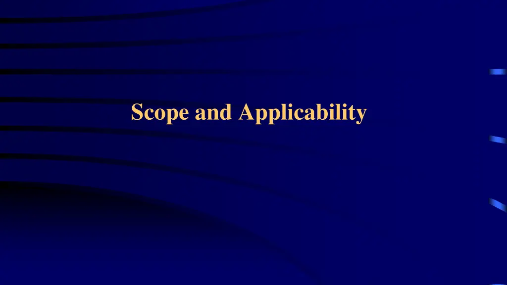 scope and applicability