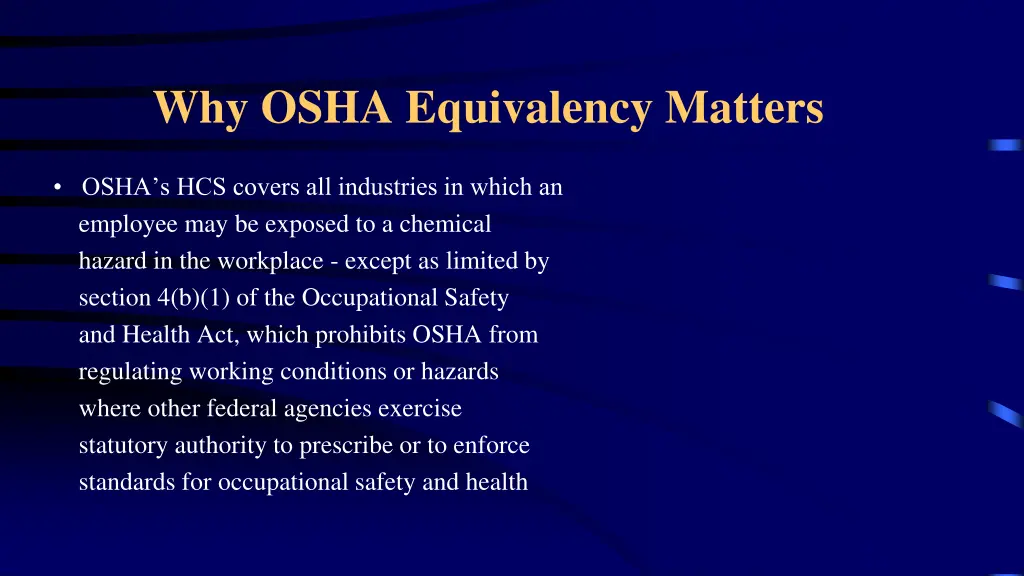 why osha equivalency matters 1