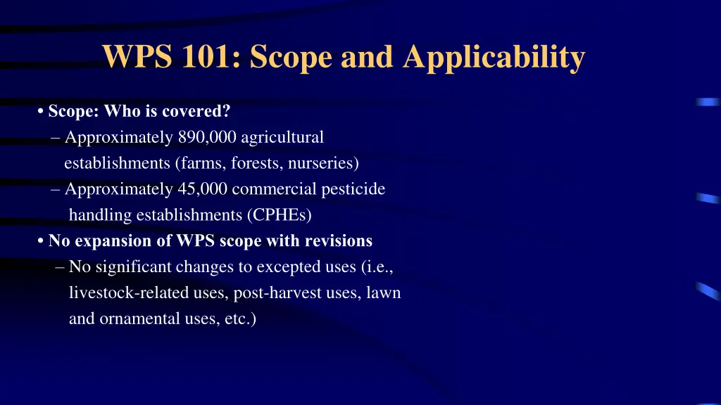 wps 101 scope and applicability 1