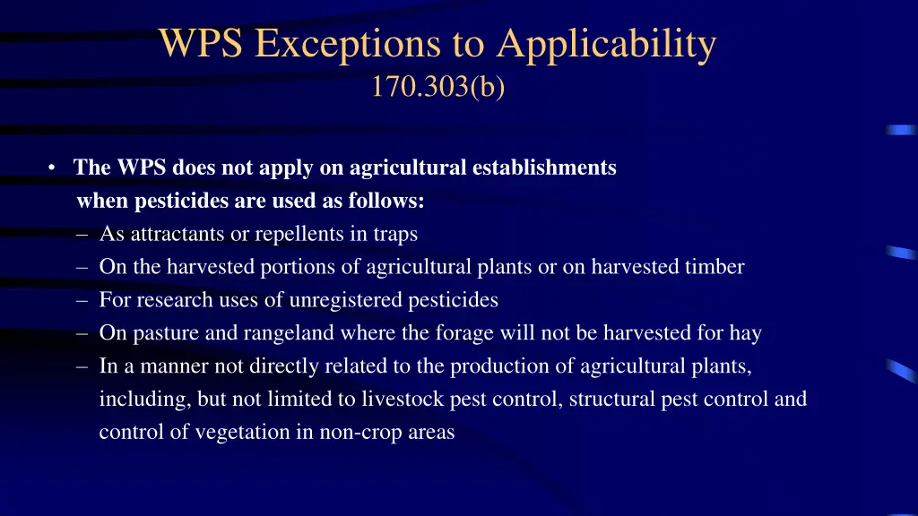 wps exceptions to applicability 170 303 b 1