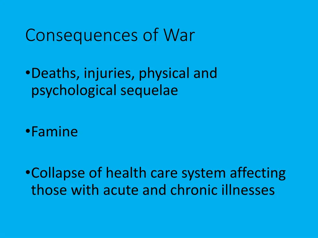 consequences of war