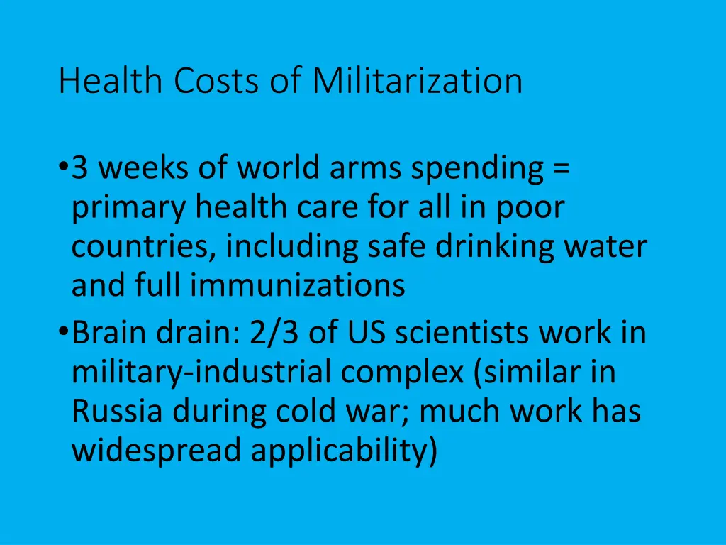 health costs of militarization 1