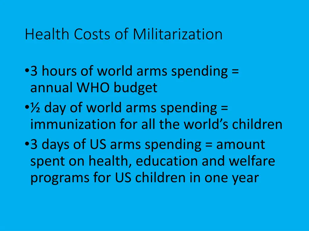 health costs of militarization