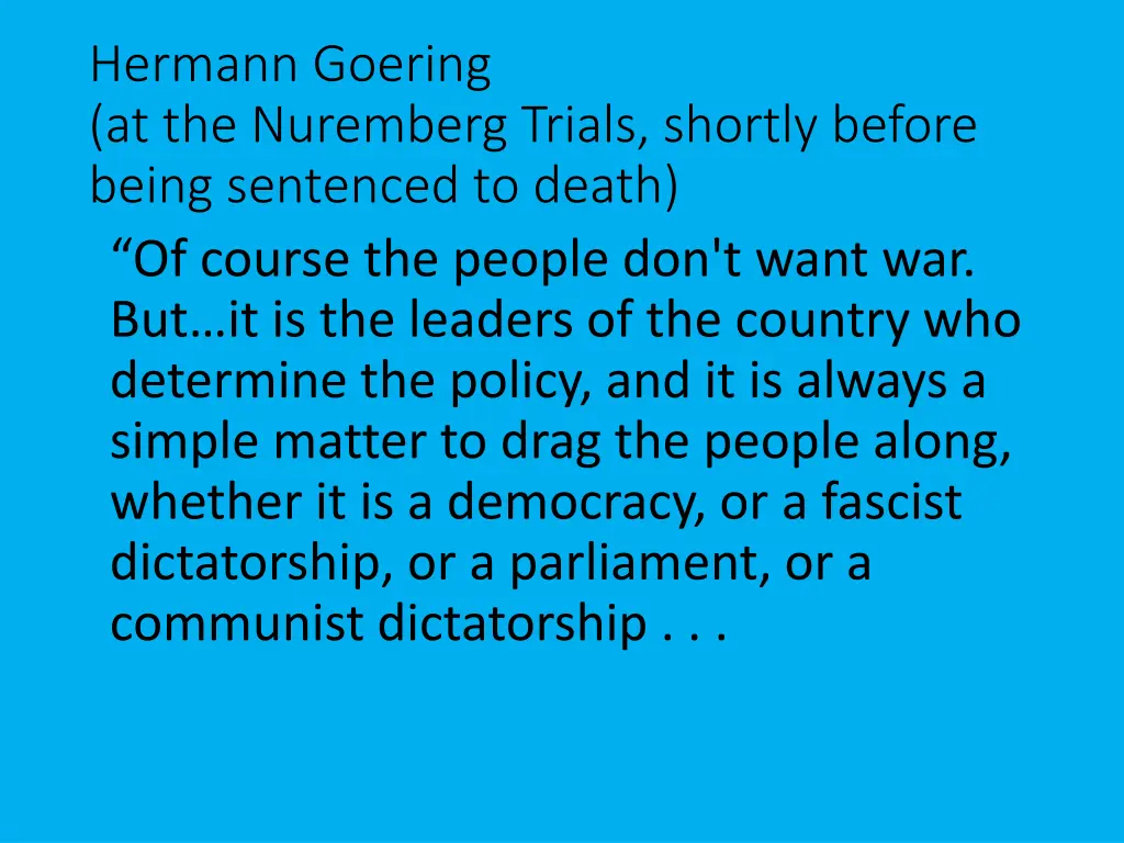 hermann goering at the nuremberg trials shortly