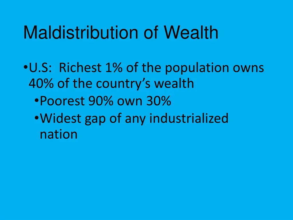 maldistribution of wealth 1