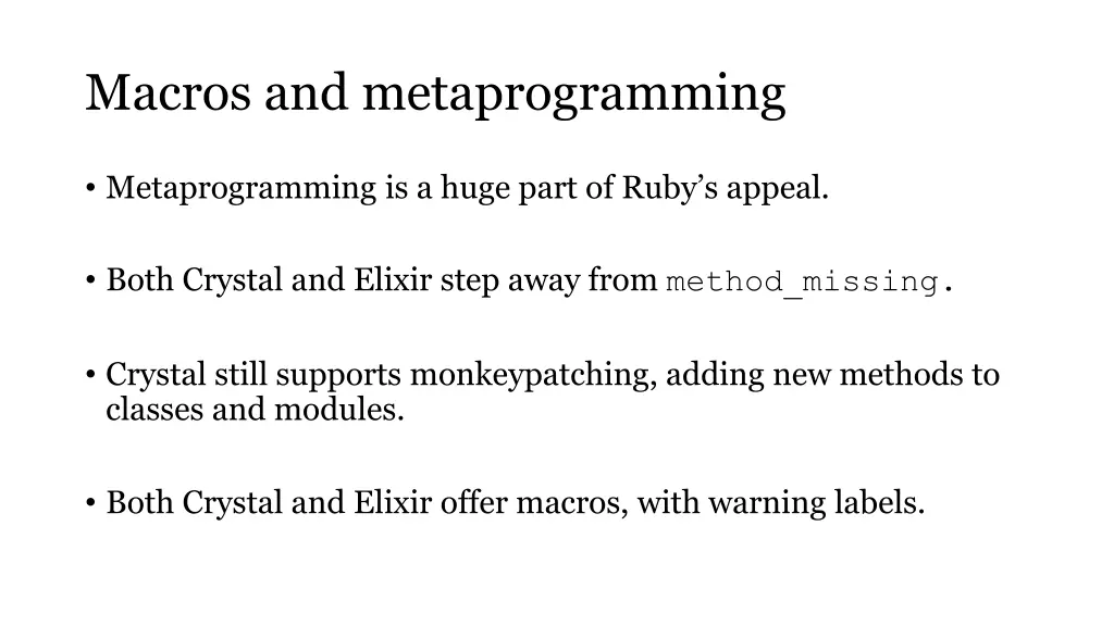 macros and metaprogramming