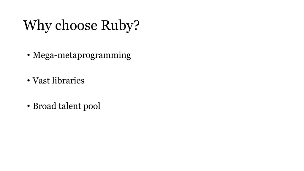 why choose ruby