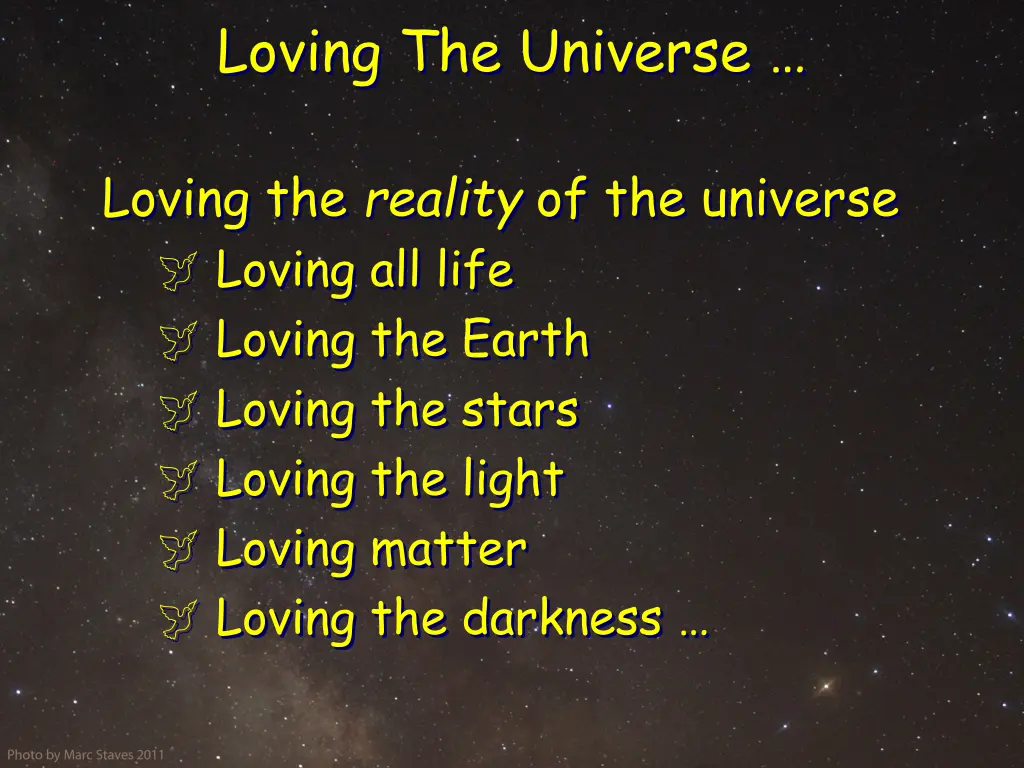 loving the universe