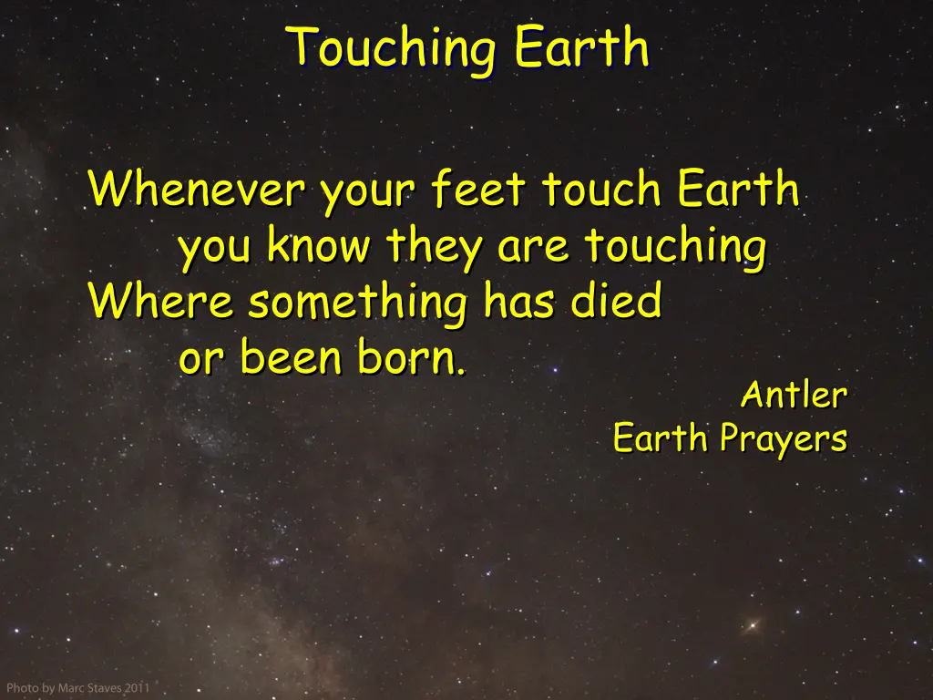 touching earth