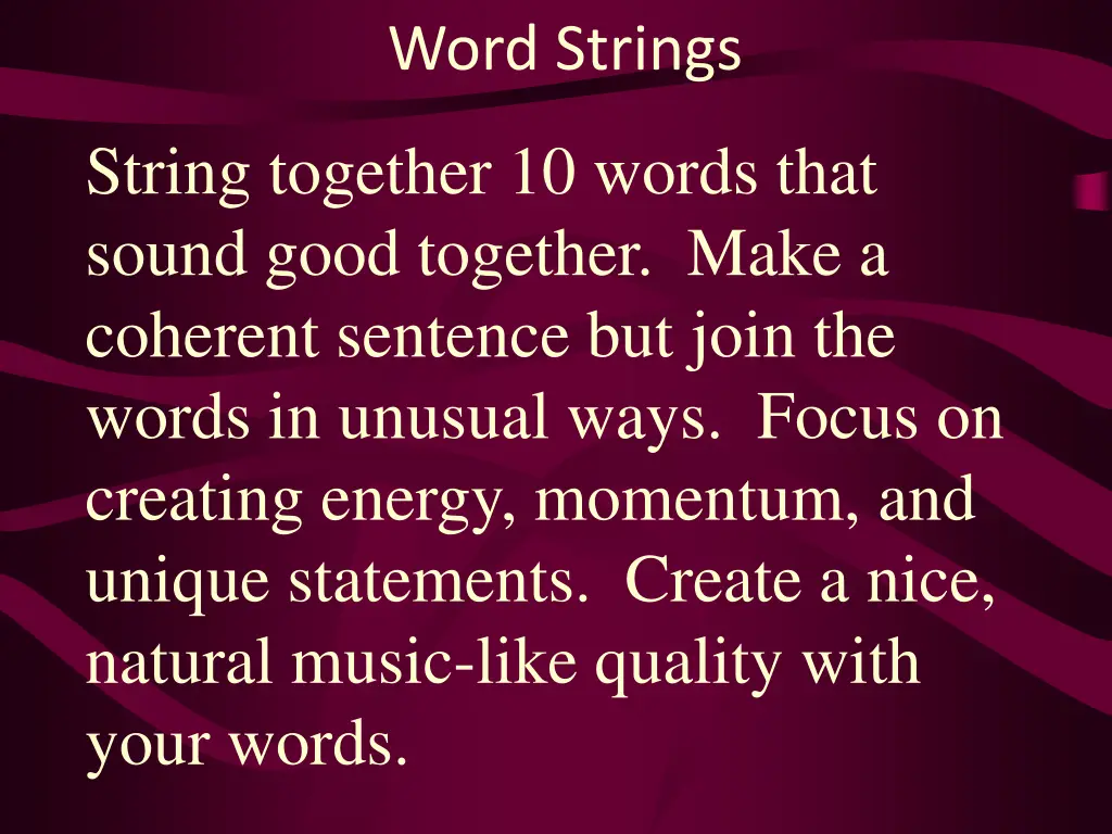 word strings