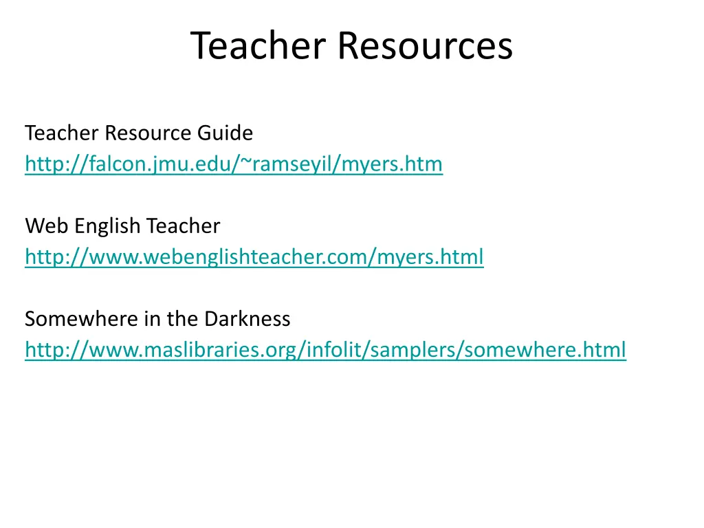 teacher resources